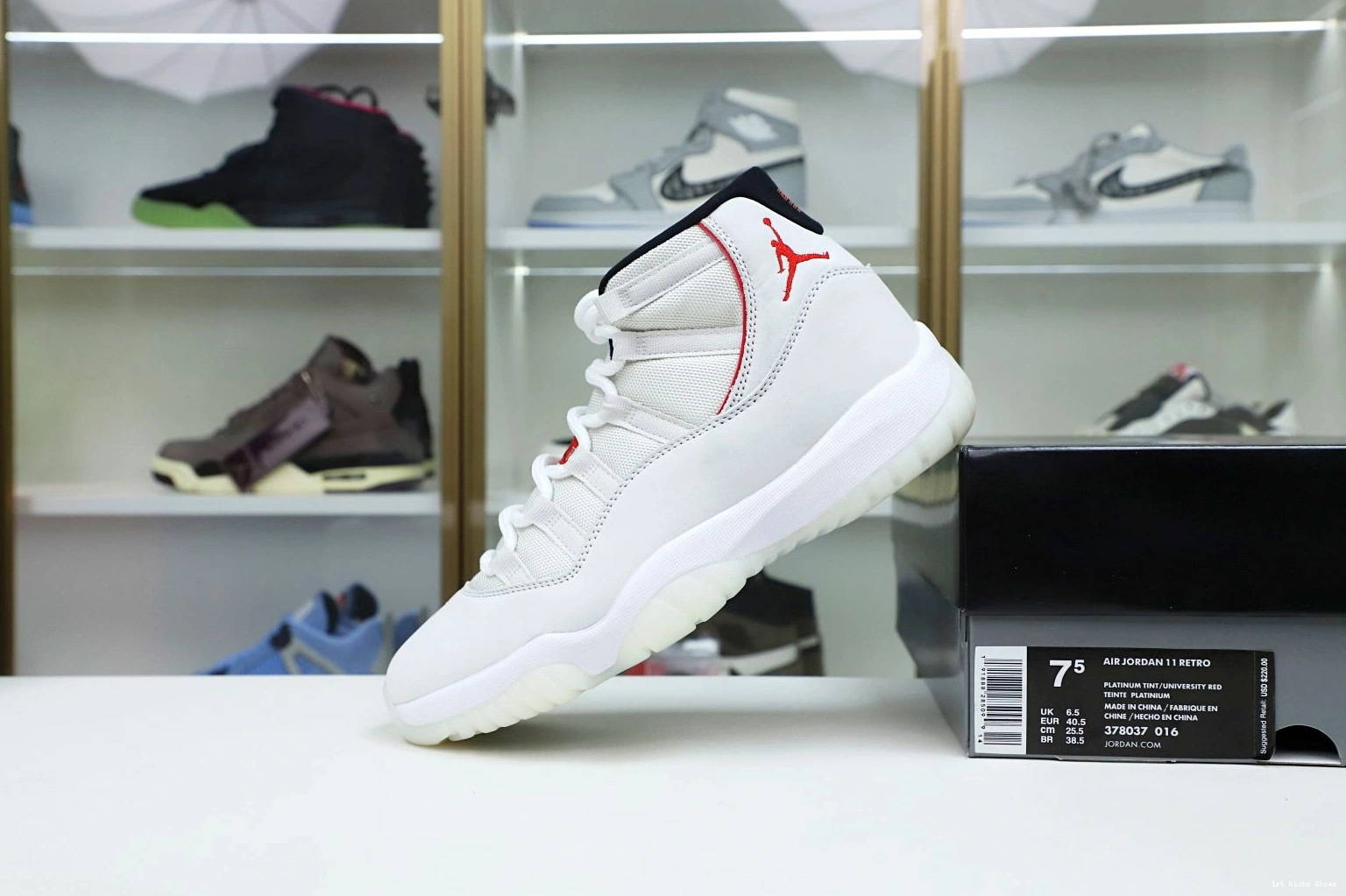1st Kicks JORDAN AIR TINT 2014 PLATINUM Kimikick 11 XI RETRO AllSeason 1117